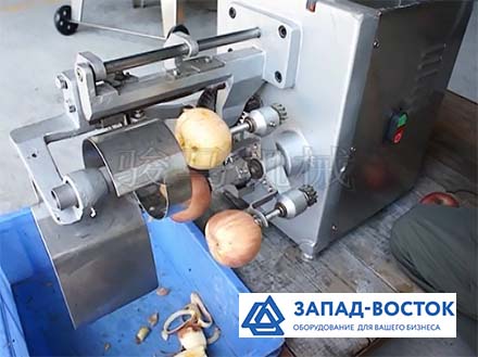 Полуавтоматическая машина для снятия кожуры (чистки), удаления сердцевины и нарезки яблок на четвертинки